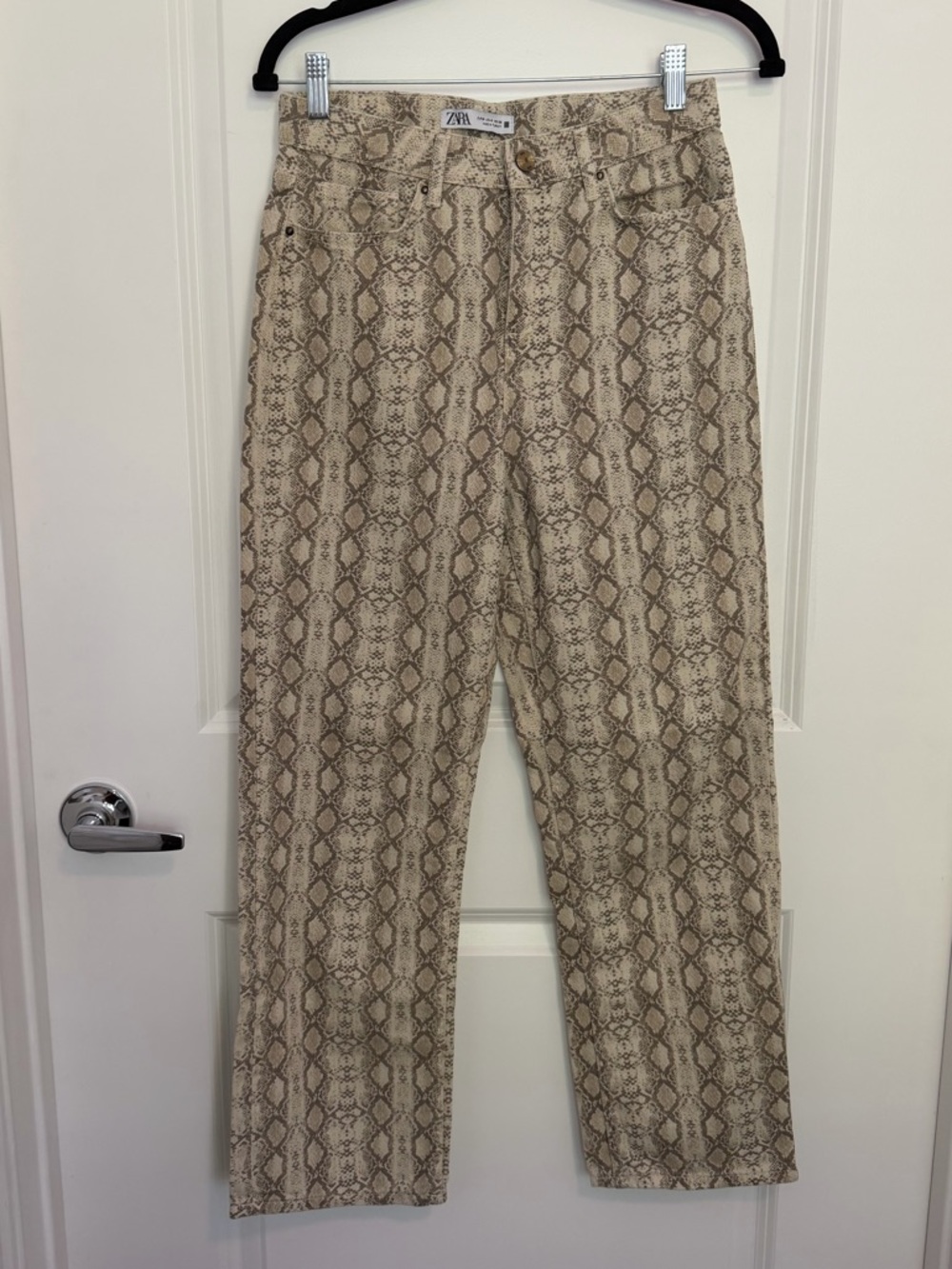 Zara Snake-Print Jeans